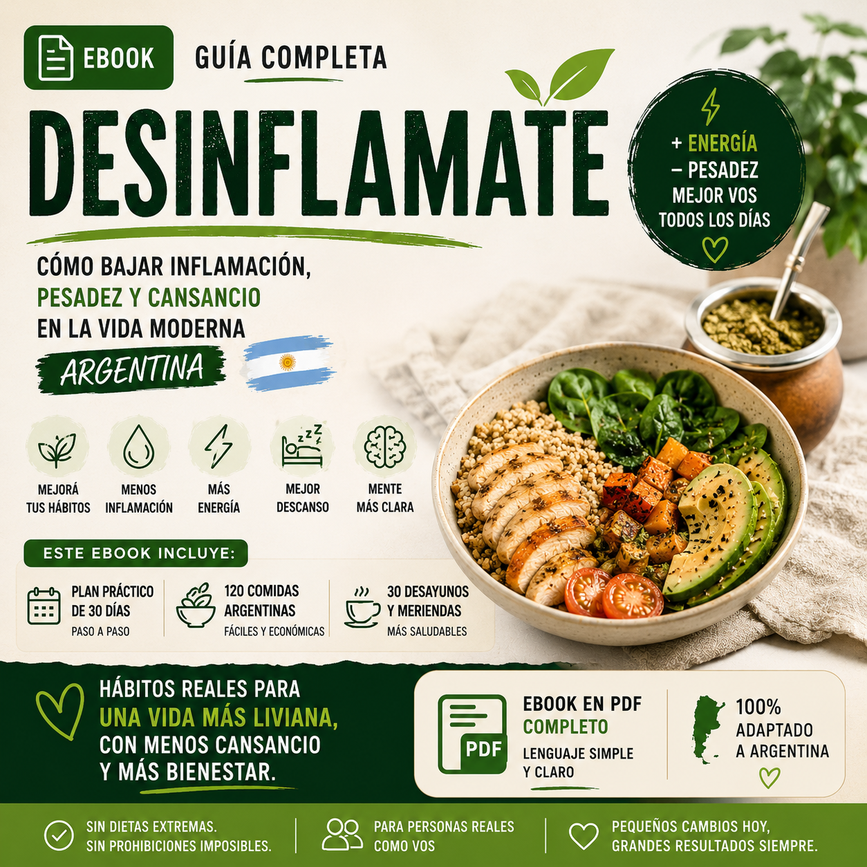 📘 Ebook Desinflamate — Cómo bajar la inflamación y recuperar energía en la vida real argentina